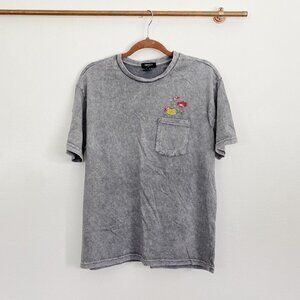 Forever 21 Mens Flower Grey Tee Shirt Small